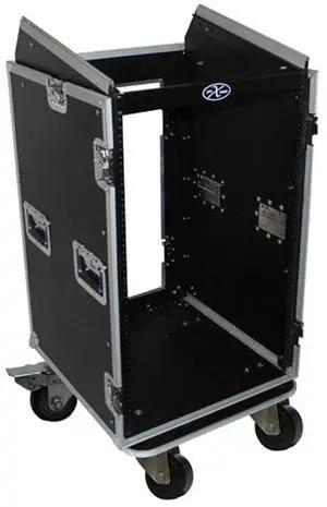 ProX T-18MRSS Flight Case with 4" Casters for 18U Rack x 10U Top Mixer DJ Combo