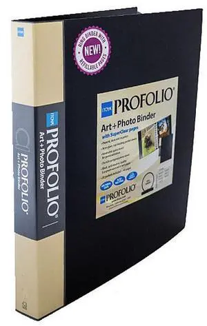 Itoya Art Profolio Multi-Ring Binder, 18x24" Poster Size, 40 Photographs, 2-Pack, Black