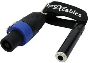 ProX XC-SQF 6" 12AWG SpeakOn to 1/4" TS-F High Performance Speaker Cable