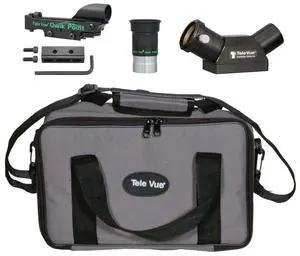 Tele Vue 60 Degree Accessory Bundle for TV-60 Telescope, Includes Qwik Point Finder, Everbrite Diagonal, Carry Bag, 25.0 Plossls Apparent Field Eyepiece