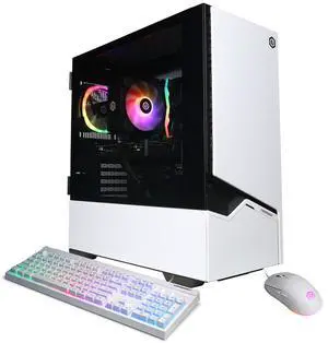 CyberPowerPC Gamer Master Gaming Desktop Computer, AMD Ryzen 5 8400F 4.2GHz, 16GB RAM, 1TB SSD, AMD Radeon RX 9060 XT 8GB, Windows 11 Home, White