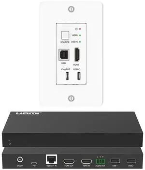 DVDO 4K HDMI and USB-C Wall Plate Extender over HDBaseT with USB