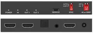 DVDO 1x2 4K HDMI 2.0 18Gbps Splitter with Scaler & Audio Extract, Black