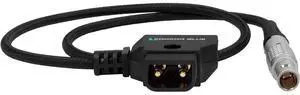 Kondor Blue 20" D-Tap to LEMO 2-Pin 0B Male Power Cable, Raven Black