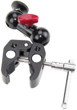 CAMVATE Super Clamp with 360 Degree Rotating Mini Ball Head Mount