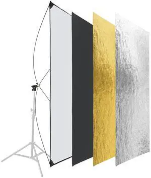 Glow Glow Light Reflector Panel for Photo Studio       Photography 35 x 70" with Stand Bracket Rotating  Rod Adapter, Aluminum Rods, Carry Bag
