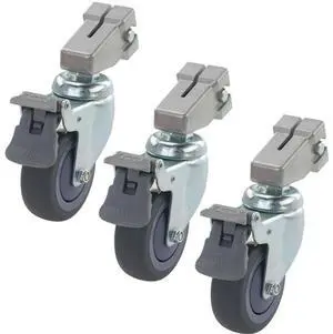 Kupo KS940422 80mm Caster with Brake, 22mm Square Adapter, Set of Three