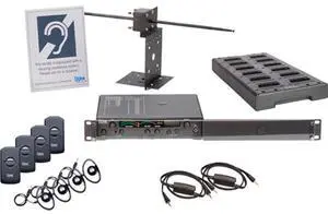 Listen Technologies LS-58-072 Listen iDSP Advanced Level III Stationary RF System, LT-800-072 Transmitter, 4x LR-5200-072 Receiver, LA-381-01 Charging Tray, 72 MHz