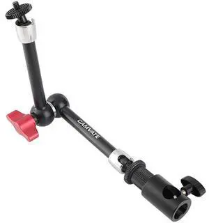 CAMVATE 11" Articulating Magic Arm with 1/4" Thread Screw Mount & Light Stand Head Adapter, Red Knob