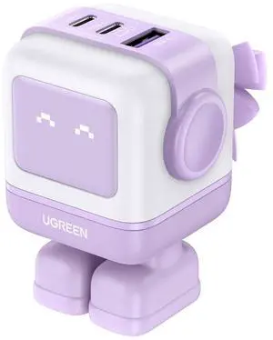 UGREEN Uno Robot 65W 3-Port USB GaN Fast Charger, Purple