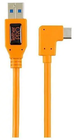 Tether Tools TetherPro Right Angle Adapter USB 3.0 to USB-C, Orange #CUCRT02-ORG