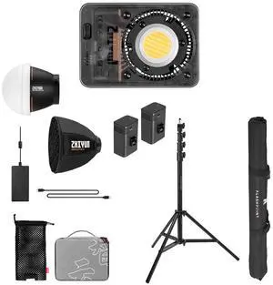 Zhiyun PLX105 MOLUS X60 60W Bi-Color Pocket COB LED Light Pro Kit, Bundle with 9.5' Pro Air-Cushioned Light Stand