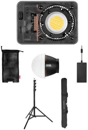Zhiyun PLX105 MOLUS X60 60W Bi-Color Pocket COB LED Light, Bundle with 9.5' Pro Air-Cushioned Light Stand