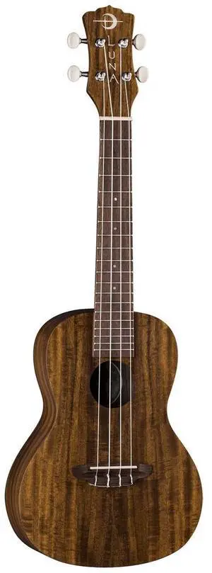 Luna Uke Flamed Acacia Concert Ukulele with Gigbag, 20 Frets, Satin Natural