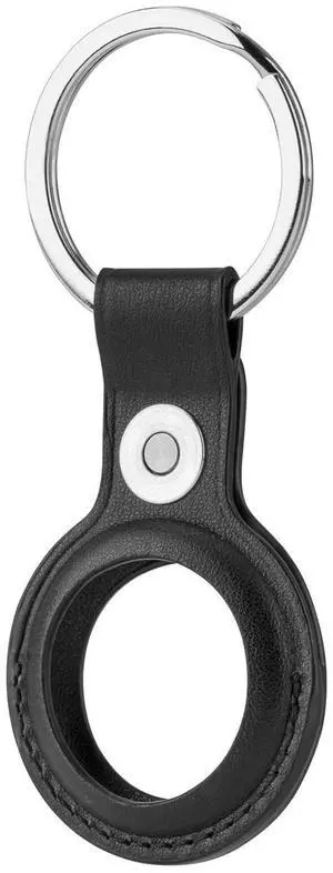 Slinger Slinger Leather Case for AirTag Finder, Anti-Scratch Protective Skin Cover with Keychain Compatible with AirTags 2021 (Black)