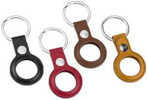 Slinger Slinger Leather Case for AirTag Finder, Anti-Scratch Protective Skin Cover with Keychain Compatible with AirTags 2021, 4 Pack