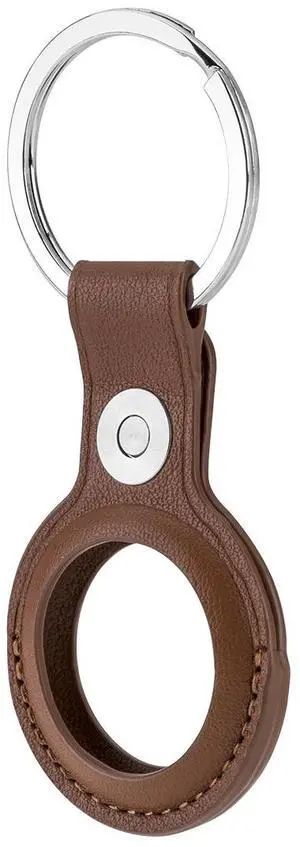Slinger Slinger Leather Case for AirTag Finder, Anti-Scratch Protective Skin Cover with Keychain Compatible with AirTags 2021 (Brown)