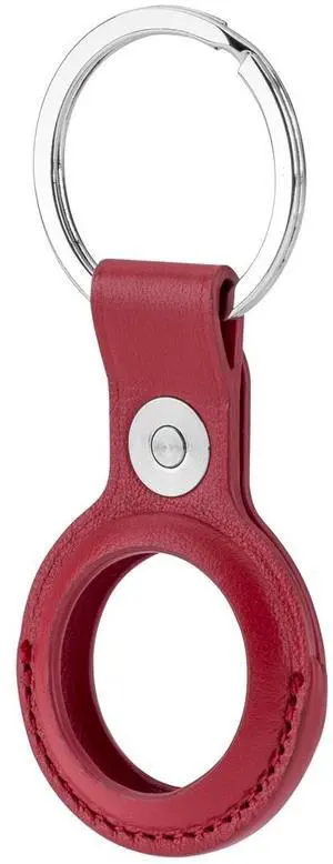 Slinger Slinger Leather Case for AirTag Finder, Anti-Scratch Protective Skin Cover with Keychain Compatible with AirTags 2021 (Red)