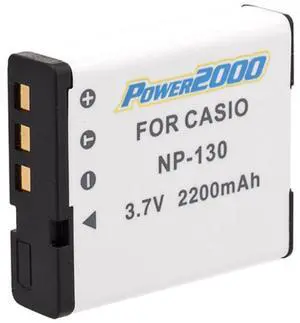 Power2000 NP-130 3.7V 2200mAh Rechargeable Lithium-Ion Battery for Casio Digital Cameras