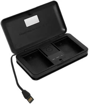 Green Extreme USB LCD Dual Charger Case for Canon LP-E6/LP-E6NH Battery