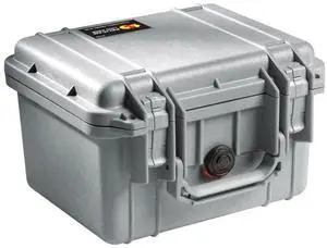 Pelican 1300 Watertight Mini-D Hard Case with Foam Insert - Silver