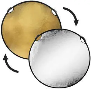 Glow Circular Collapsible Reflector with Handles (52", Gold/Silver)