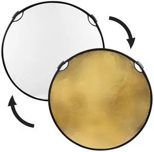 Glow Circular Collapsible Reflector with Handles (52", Gold/White)