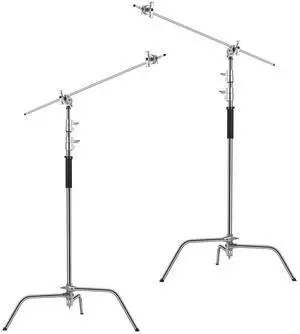 GVM C330 10.5' Turtle Base C-Stand and Grip Arm Kit, Chrome, 2-Pack #C330 K1