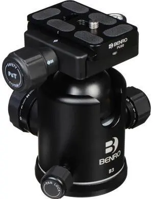 Benro B-Series Double Action Ballhead - B-3 & PU-60 Quick Release Plate