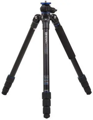 Benro Go Plus FGP28A 4-Section Aluminum Travel Tripod with Integrated Monopod, 65.2" Maximum Height