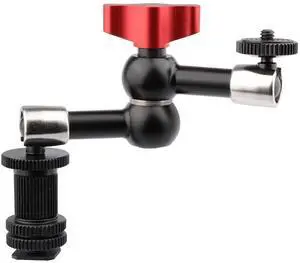 CAMVATE 1/4" Hot Shoe Mount 7" Articulating Magic Arm for Camera LED Light Monitor, Red Knob