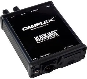 Camplex ATEM Headset Push-to-Talk Belt-Clip Active Adapter with 4-Pin Male XLR to Dual 3.5mm Connector