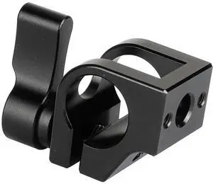 CAMVATE Universal 15mm Single Rod Clamp with 1/4" Mount for Camera Cage, Black Knob