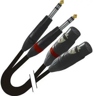 ProX XC-DSXF05 5' Dual 1/4" TRS-M to Dual XLR3-F Balanced High Performance Audio Cable