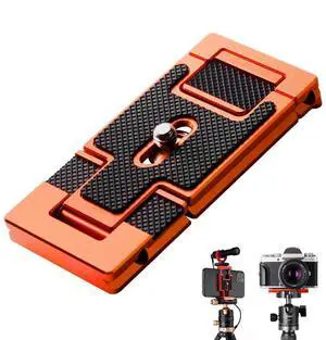 K&F Concept 2-In-1 Arca Swiss Quick Release Plate for Cameras and Smartphones, Orange