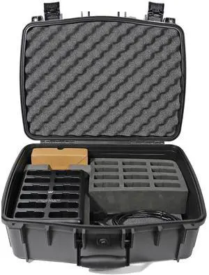 Williams Sound 12-Bay Drop-in Style Charger with Case for Digi-Wave DLT 100 Transceivers and DLR 60 Receivers