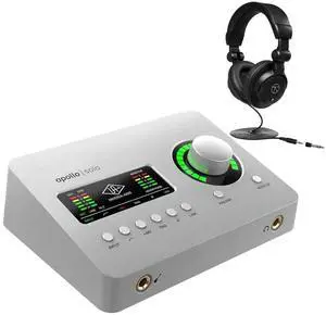 Universal Audio Apollo Solo Heritage Edition Desktop 2x4 Thunderbolt 3 Audio Interface with Realtime UAD Processing for Mac and Windows Bundles With Closed-Back Studio Monitor Headphones