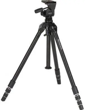 Slik Professional 4 4-Section Aluminum Tripod with SH-909 3-Way Pan Head, Black