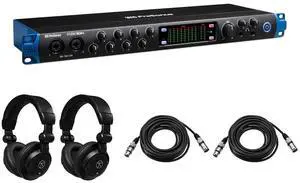PreSonus Quantum 26x26 Thunderbolt 3 Audio Interface, Bundle with 2x TAPH100 Monitor Headphones and 2x 25' Microphone Cable
