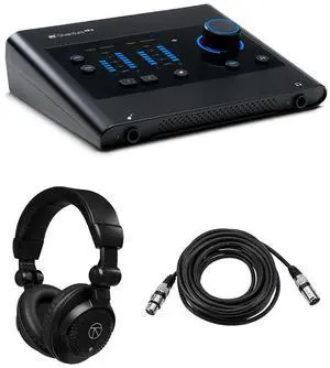 PreSonus Quantum ES 2 2x2 24-Bit USB-C Audio Interface, Bundle with TAPH100 Monitor Headphones and 25' Microphone Cable