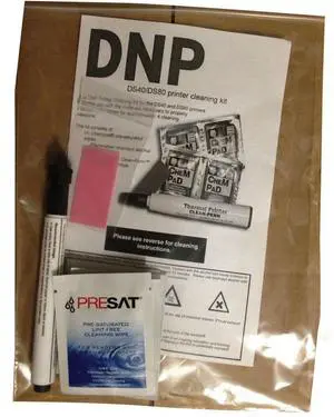 DNP Print Head Cleaning Kit for All DS RX Model Printers, Includes 4x Alcohol Pads, Polishing Cloth, Marker