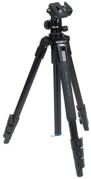 Slik Pro AL-324 BH4 Tripod, BH4 Triple Action Ball Head, 8.8 lb Load Capacity