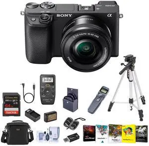 Sony Alpha a6400 Mirrorless Camera w/16-50mm f/3.5-5.6 OSS Lens & Complete Kit