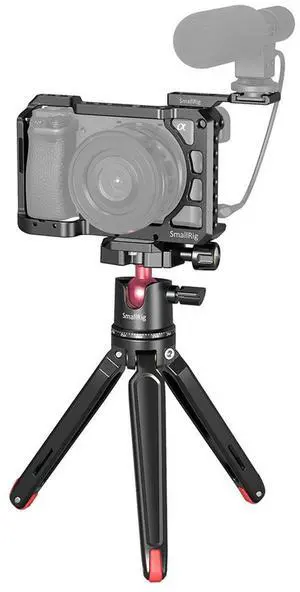 SmallRig Vlog Kit with Cage, Tabletop Mini Tripod and Cold Shoe Extension for Sony A6100/A6300/A6400/A6500