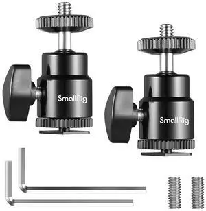 SmallRig 1/4" Camera Hot Shoe Mount with Additional 1/4" Screw, 2-Pack