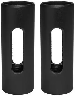 Kondor Blue 1.5" PPSh 15mm Threaded Aluminum Rod, Raven Black, 2-Pack