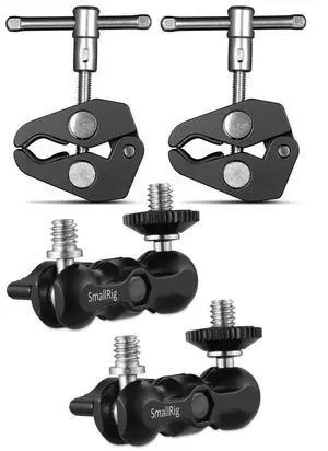 SmallRig Universal Magic Arms with Small Ballhead, 2-Pack - With SmallRig Super Clamp with 1/4" and 3/8" Thread, 2-Pack