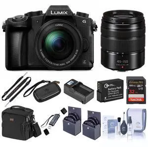 Panasonic LUMIX DMC-G85 Camera w/12-60mm Lens, 45-150mm Lens, w/Essentials Kit