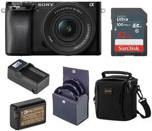 Sony Alpha a6100 Mirrorless Camera with 16-50mm Lens With Free Accessory Kit