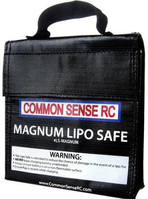 COMMON SENSE RC Magnum Lipo Safe Charging/Storage Bag for Multiple 3S Lithium Polymer Battery